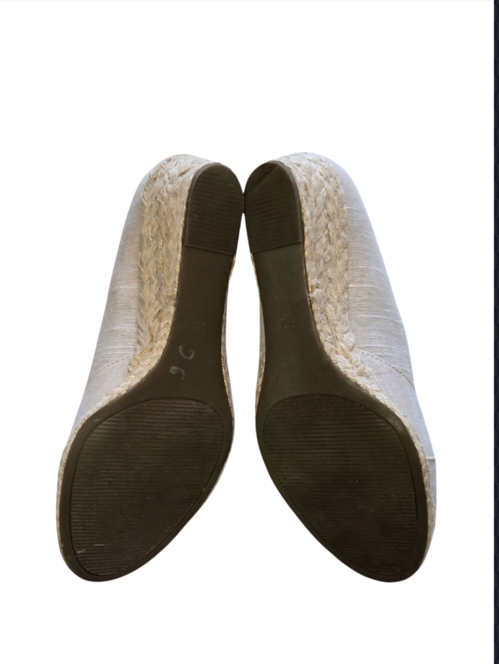 Coach and Four Open Peep-Toe Espadrille Canvas Shoe-EUC - Picture 9 of 11